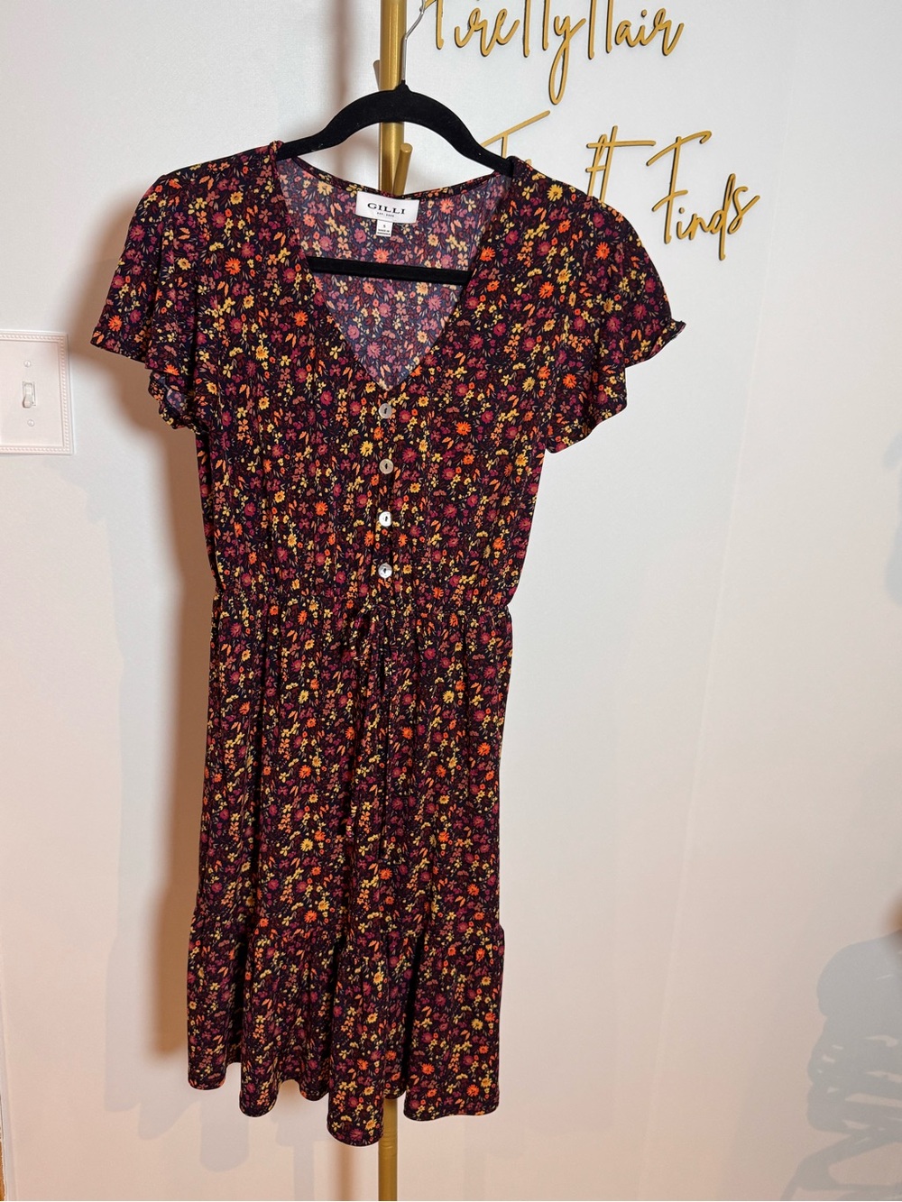 Gilli Floral Button-Front Midi Dress